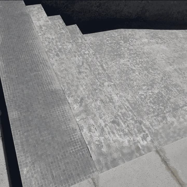 Escalera de pileta después del arenado - Pilar